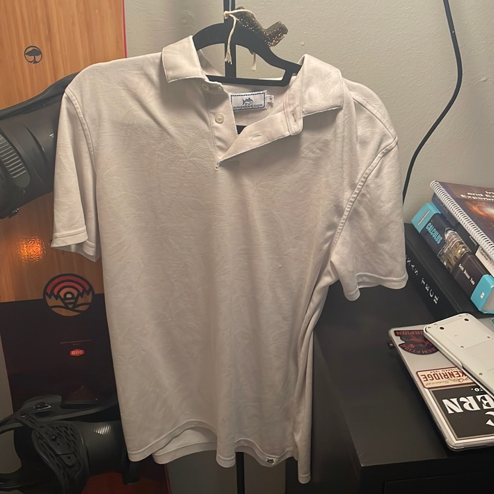 Mens southern tide tropical print polo